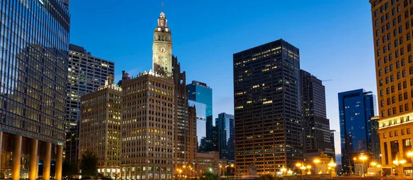 Вид Чикаго Ранковим Світлом Сша — стокове фото