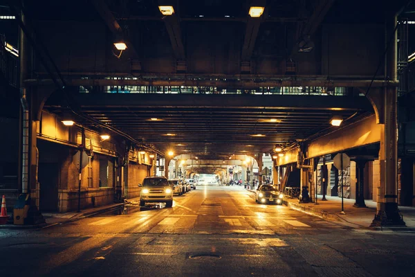 Pohled Chicago Street Speciální Fotografické Zpracování — Stock fotografie