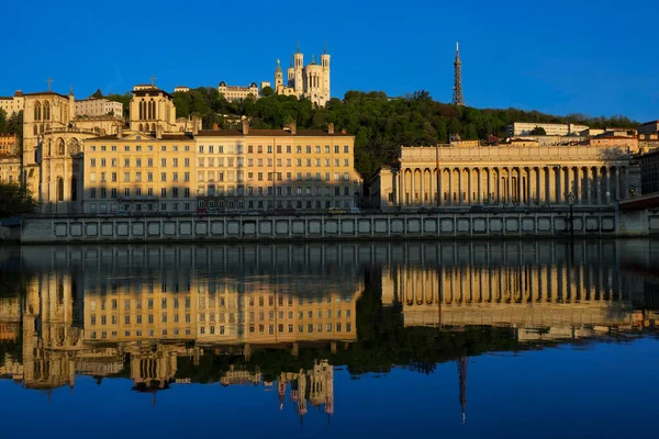 Famosa Vista Del Río Saone Lyon Francia — Foto de Stock