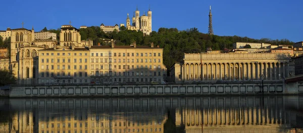 Fransa Nın Lyon Kentindeki Saone Nehrinin Ünlü Manzarası — Stok fotoğraf