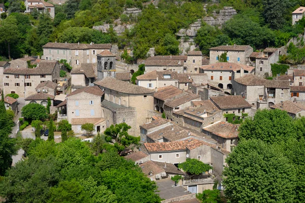 法国美丽的法国村庄Labeaume景观 — 图库照片