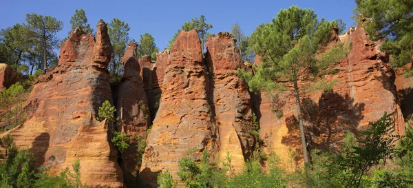Vista Famoso Ocres Roussillon França Europa — Fotografia de Stock