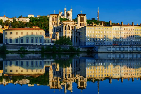 View Saone River Morning Lyon France — Stock fotografie