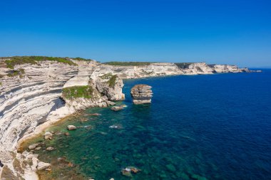 Aerial view of the coast of Bonifacio, Corsica, France