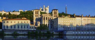 View of Saone river in the morning,  Lyon, France