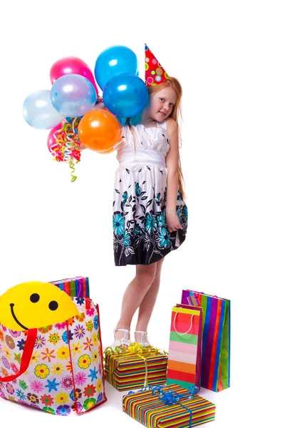 Little beautiful girl celebrate her birthday — Stock Photo, Image