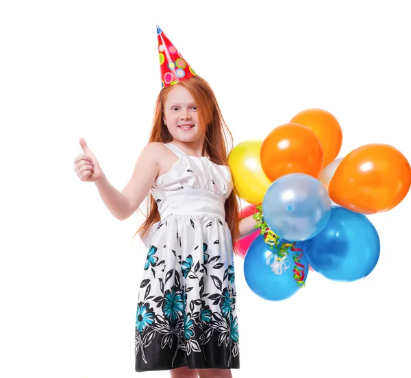 Malá krásná dívka oslavit její narozeniny — Stock fotografie