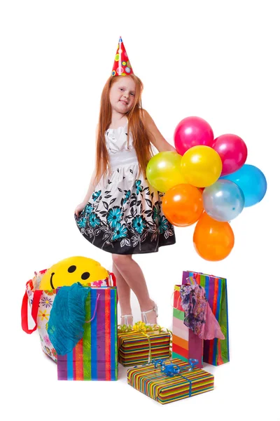 Little beautiful girl celebrate her birthday — Stock Photo, Image