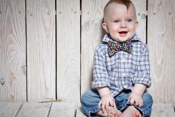 Laughing stylish kid — Stock Photo, Image