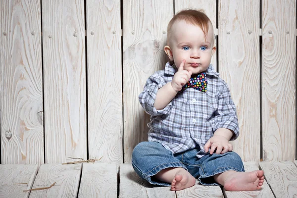 Laughing stylish kid — Stock Photo, Image