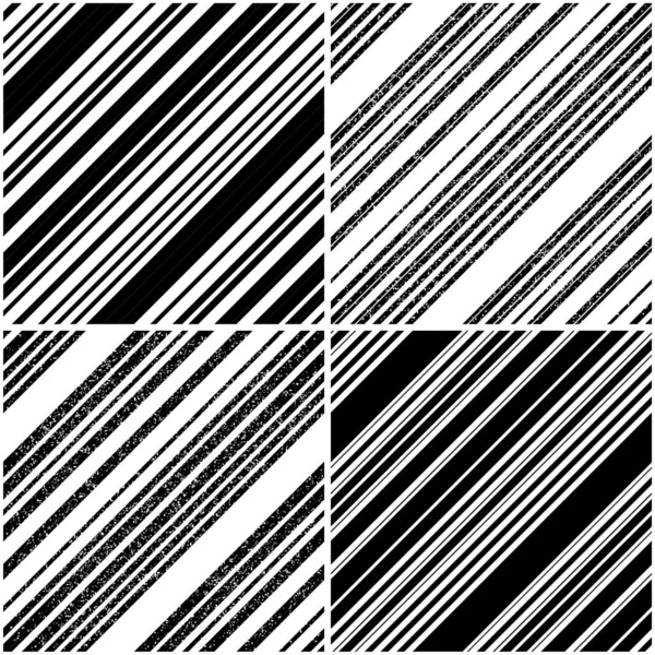 矢量无缝模式集合与斜黑色段_ 这个Eps文件不仅仅是一个模式 它还包括4个不同无缝模式的集合 白色分隔线 — 图库矢量图片