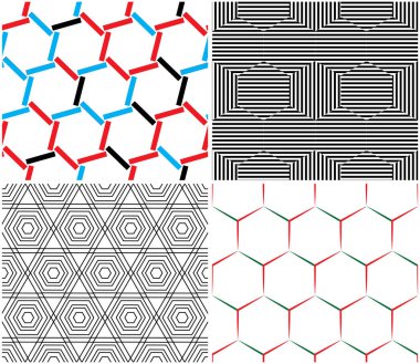 Aynı pakette 4 farklı vektör deseni (eps). Bir kalıp ödenir ve üçü ücretsizdir (beyaz bölme çizgileri))