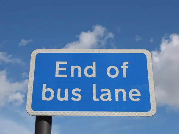 End of bus lane — Stock Photo, Image