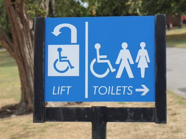 Lift and toilets sign — Stock Photo, Image