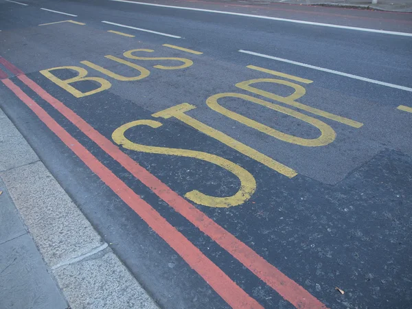 Przystanek autobusowy znak — Zdjęcie stockowe