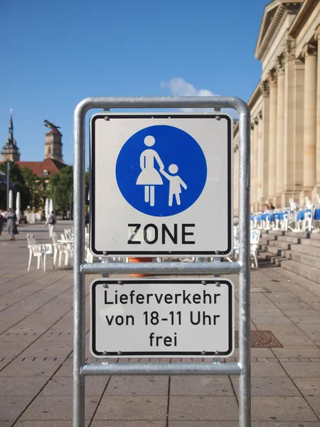 Pedestrian area sign — Stock Photo, Image