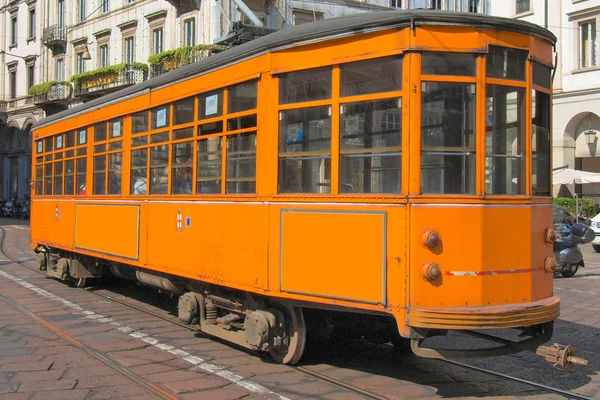 빈티지 트램, 밀라노 — 스톡 사진