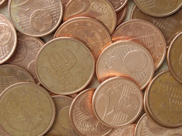 Fondo de monedas en euros —  Fotos de Stock