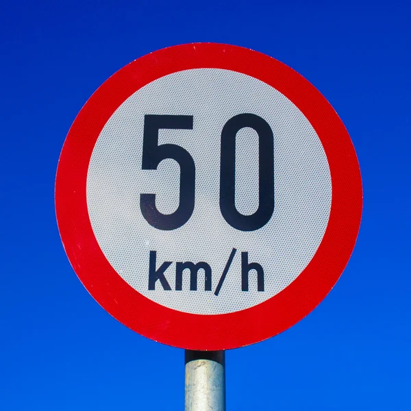 Hız sınırı işareti — Stok fotoğraf