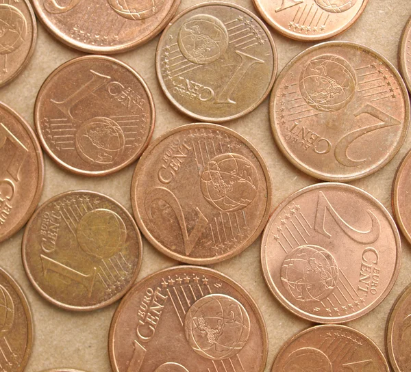 Monedas en euros —  Fotos de Stock