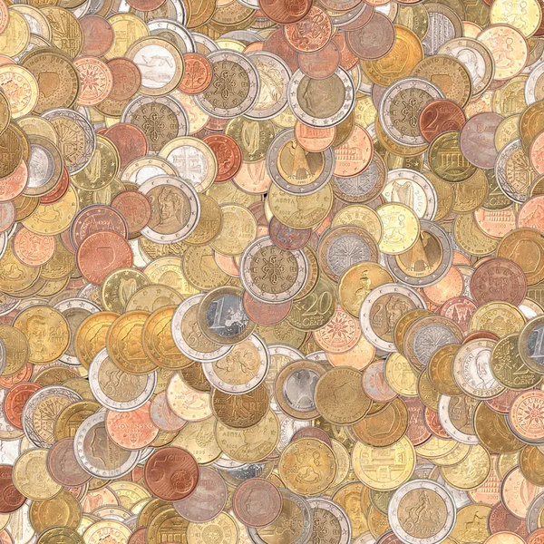 Fondo de monedas en euros —  Fotos de Stock