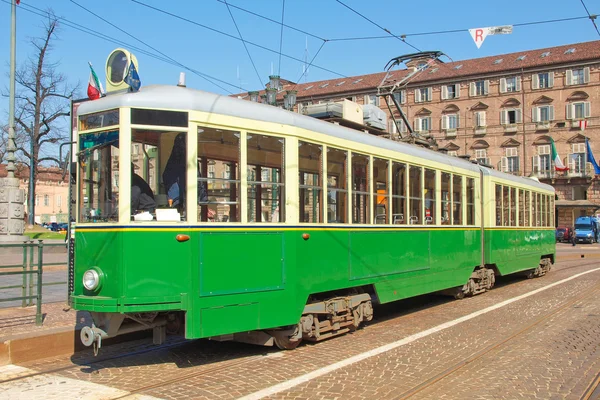 Παλιό τραμ στο Τορίνο — Φωτογραφία Αρχείου