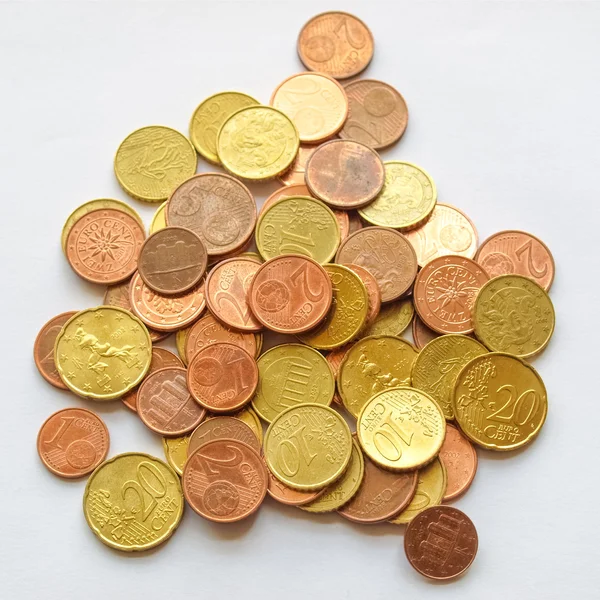 Monedas en euros —  Fotos de Stock