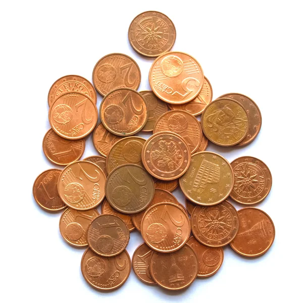 Monedas en euros —  Fotos de Stock