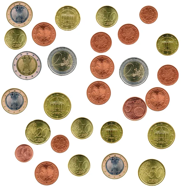欧元硬币拼贴画 — 图库照片