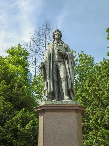 Estatua de Schiller en Frankfurt — Foto de Stock