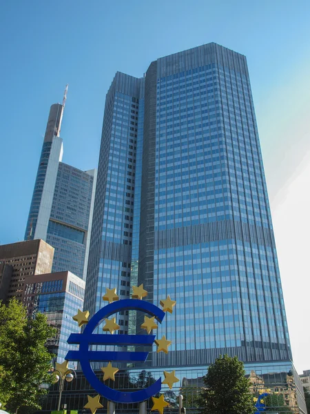 프랑크푸르트에 있는 유럽 중앙은행 — 스톡 사진