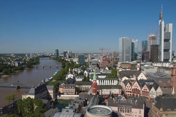 Letecký pohled na Frankfurt — Stock fotografie