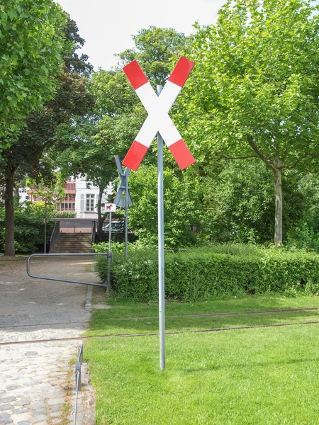 Trein overweg — Stockfoto