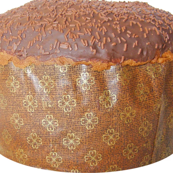 Panettone tradycyjne Boże Narodzenie włoskie ciasto z Mediolanu — Zdjęcie stockowe