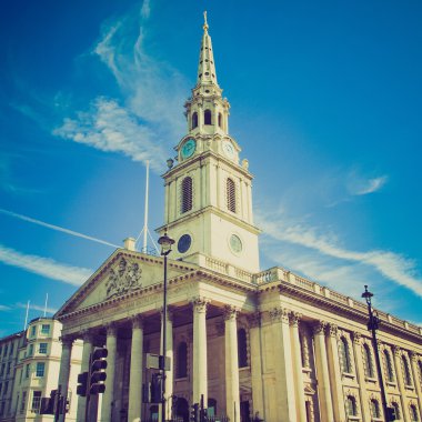 Vintage bir görünüm St. martin Kilisesi Londra