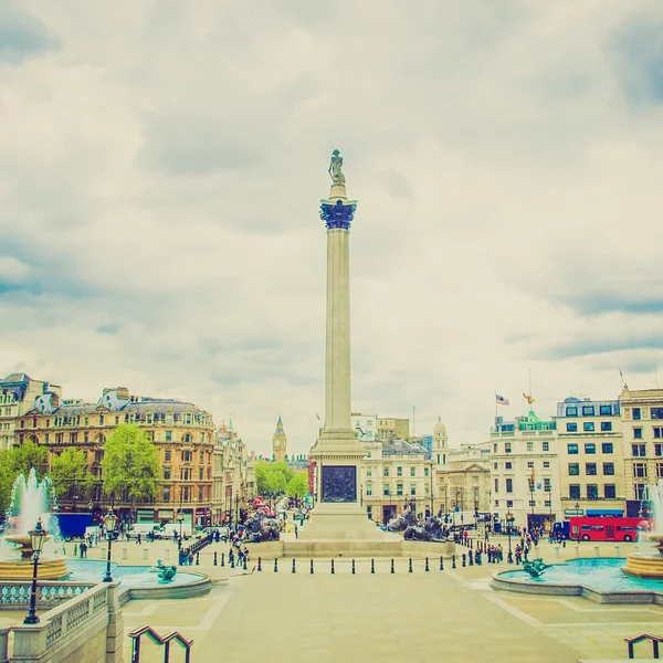 보이는 빈티지 트라팔가 광장, 런던 — 스톡 사진