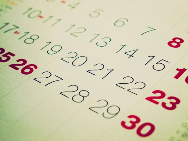 Calendario look retro — Foto de Stock