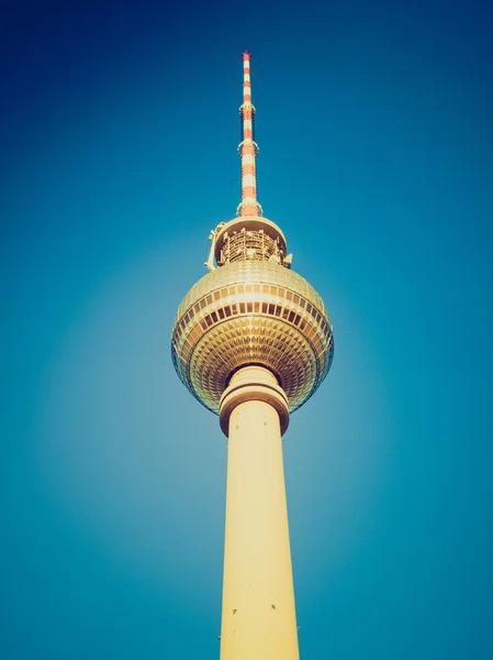 Retro vzhled Berlin Fernsehturm — Stock fotografie