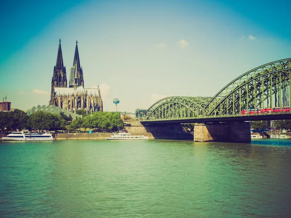 Retro-look koeln panorama — Stockfoto