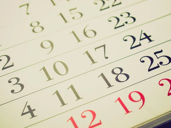 Immagine calendario look retrò — Foto Stock