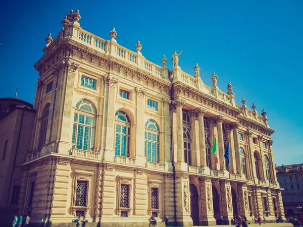 Mirada retro Palazzo Madama Turín — Foto de Stock