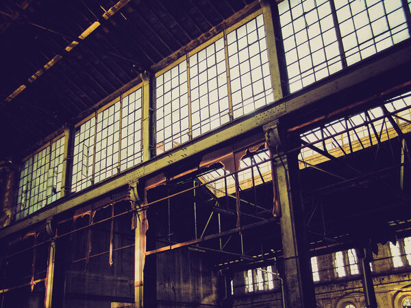 Vintage looking Abandoned factory industrial archeology architecture