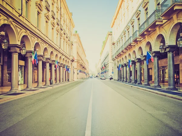 Retro-look via roma, turin — Stockfoto