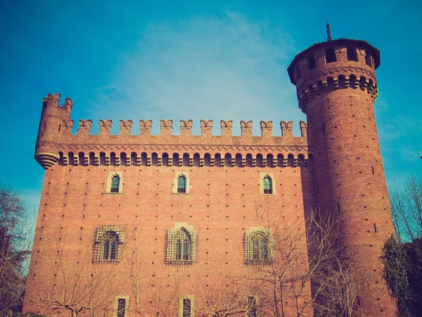 Aspecto retro Castello Medievale, Turín, Italia —  Fotos de Stock