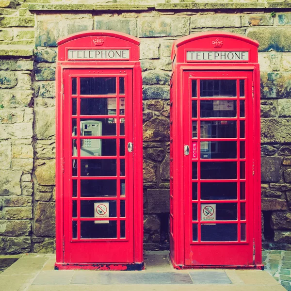 Vintage εμφάνιση Λονδίνο Τηλεφωνικό κιβώτιο — Φωτογραφία Αρχείου