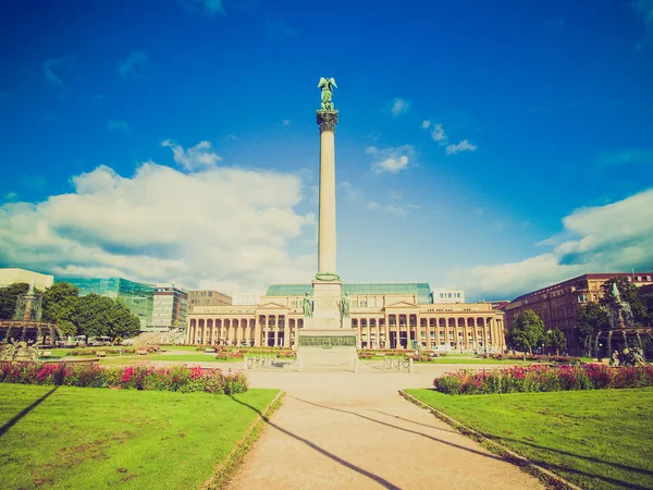 Retro look Schlossplatz (Castle square), Stuttgart — Stock Photo, Image