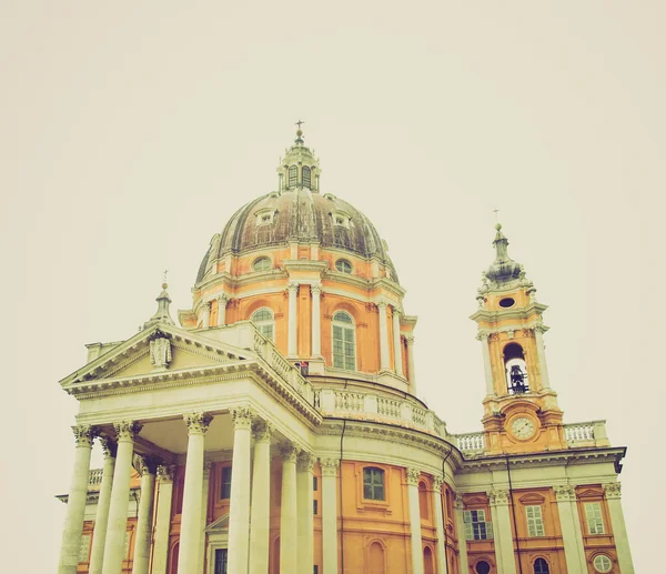 Retro vzhled basilica di superga — Stock fotografie