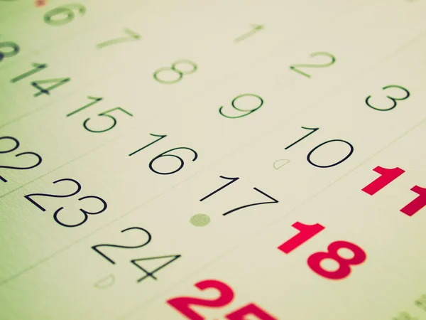 Retro look Calendar — Stock Photo, Image
