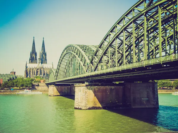 Retro-look koeln panorama — Stockfoto