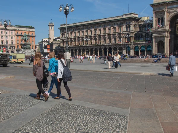 Piazza Duomo Milánó — Stock Fotó